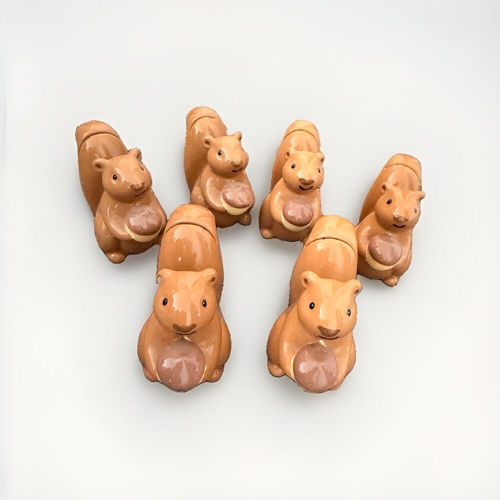 Vintage Squirrel Place Card Holders Ceramic - Set of 6